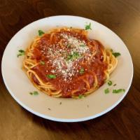 Spaghetti · Please select meat sauce or marinara sauce below. Also includes a choice of soup, or tossed ...