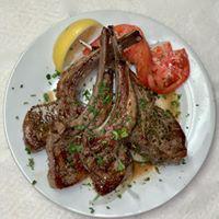 Lamb Chops · 4 center cut lamb chops dinner includes: potato , vegetable and a choice of soup, salad or c...