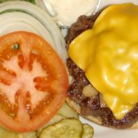 1/2 lb. American Cheeseburger · Build it your way (mushrooms additional) . Add a Coke or an ice tea for an additional charge.