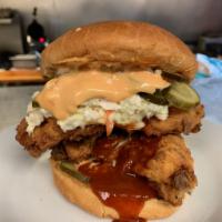 Spicy Chicken ·  Crispy Chicken Breast Hand Dipped in Buttermilk and topped with Spicy Mayo, Nashville Hot S...
