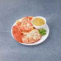 The Tuscany · Baked lasagna, chicken parmigiana, cheese ravioli by venda. Includes your choice of soup or ...
