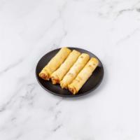 Cheese Borak Mezza · Fried egg roll stuffed with cheese and mint.