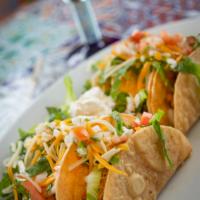 Crispy Taco Platter · 3 Crispy tacos with your choice of shredded chicken, pork, beef or vegetables, served with l...