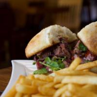 Steve's Steak Sandwich · Our most popular sandwich! usda prime beef, grilled medium rare, thinly sliced and loaded on...