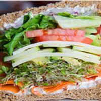 Sacks Impressionist Sandwich · Veggie. Choice of 2 cheeses, lettuce. tomato, cucumber, carrots, avocado, onions, sprouts, c...
