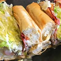 Sacks Gothic Sandwich · Hot. Turkey breast, ham, sautéed, mushrooms, Swiss cheese, shredded lettuce, mayo, on an 8