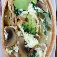 Breakfast Wrap 1 · 3 egg whites, spinach, mushrooms and broccoli.