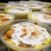 Banana Pudding · Enjoy layers of sweet vanilla flavored custard, cookies and fresh-sliced bananas, and topped...