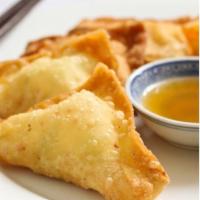 6 Pieces Crab Rangoon · Deep fried combination of cream cheese and crabmeat.