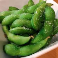 Edamame · Steamed young soybeans in pods (choice of salt: lemon salt or garlic chili).
