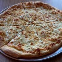 Quattro Formaggio Pizza · Parmigiano, gorgonzola, provolone, and mozzarella, .