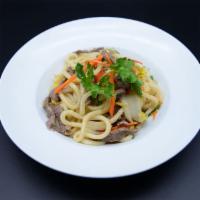 Beef yaki udon  · Stir fried Japanese udon noodle with beef
