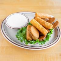 Half and Half · An assortment of fried zucchini and cheese, served with ranch dressing.