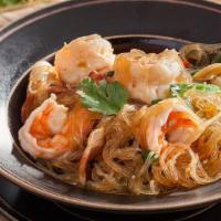 SP3. Shrimp Potted with Glass Noodles · Celeries, gingers steamed in a pot with glass vermicelli. Served with jasmine rice.