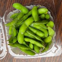 A5. Edamame (v) · Steamed soy bean. Vegan and gluten free.