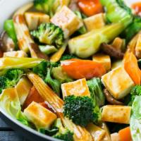 Vegetable Delight · Served with tofu.