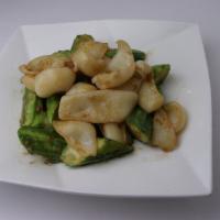 529. Squids Stir-fried with Chinese Okra in Xo Sauce · 