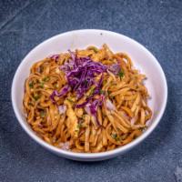 Lo Mein · Soft noodles stir-fried with cabbage, carrots, bean sprouts, broccoli, zucchini and onions.