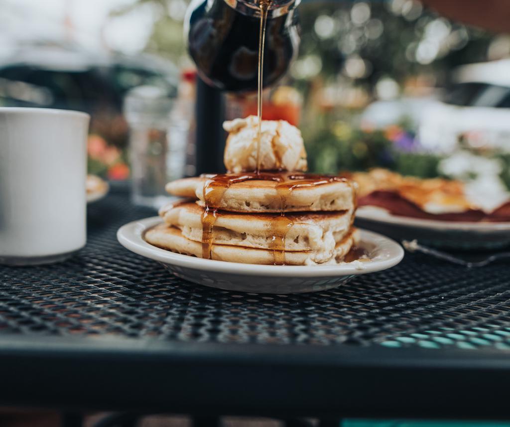 *Buttermilk Pancakes* · three fluffy buttermilk pancakes served with whipped butter ＆ syrup