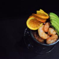 Camaron and Ostiones Cocktail · Shrimp and oysters cocktail.