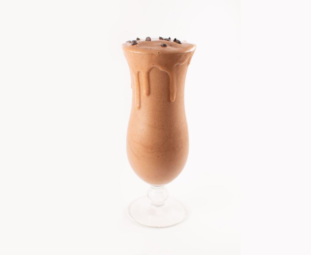 Super Power Smoothie · The perfect post-workout or meal replacement blend of protein (Vegan and whey available), vitamin C, raw cocoa, peanut butter, banana, and almond milk.