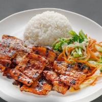 Gochujang Pork Belly · Pork belly marinated in spicy house chili paste. Gluten free.