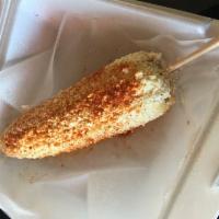 Corn On The Cob · Topped with mayo, Cotija cheese and lime.