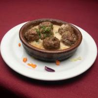 Albondigas al Vino Tinto · Spanish meatballs in a red wine sauce.
