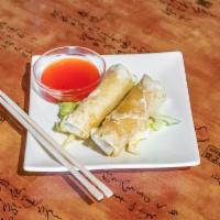 A1. Egg Roll · Crispy dough filled with minced vegetables.