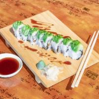 Caterpillar Roll Special · Freshwater eel & cucumber topped with sliced avocado.