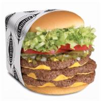 XXXL Fatburger (1.5lb) · The burger that made us famous. Triple the patties for 1.5 pounds of 100% pure lean beef, fr...