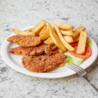 Kids Chicken Fingers with French Fries · 