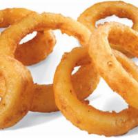 Onion Rings · Thick cut battered onion rings deep fried until crispy