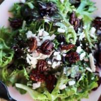 Mixed Greens Salad Platter  · Maple candied pecans, ricotta salata, honey citrus vinaigrette. Feeds 1-2 full salads or 3-4...