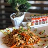 Yaki Soba · Stir fried Japanese noodles with vegetables and choice of meat in a tangy sauce. 