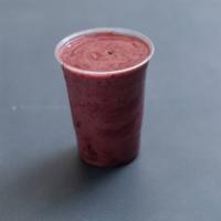 Berry Blast Smoothie · Organic acai, bananas, strawberries, blueberries, 100% apple juice and MAQ 7.