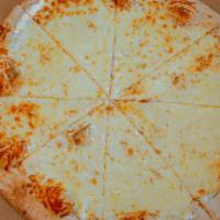 Chessy White Pizza · Ricotta cheese, mozzarella cheese and garlic.