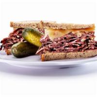 The Pastrami Reuben · World Famous Carnegie Deli Pastrami, Swiss Cheese, and Sauerkraut, with your choice of Carne...