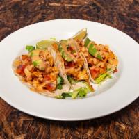 Chipotle Chicken Tacos Combo · 3 tacos made with marinated chipotle chicken, house-made margarita pico, shredded lettuce, c...