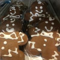 Gingerbread Cookies (1) · Homemade, hand-decorated, molasses cookie.