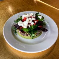 Chopped Quinoa Salad · Quinoa, chopped greens, feta cheese and avocado.