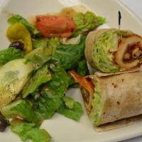 Buffalo Chicken Wrap · With blue cheese dressing lettuce and tomatoes. Served with your choice of wrap. Includes si...