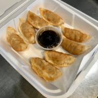 3. Potstickers · Eight pieces. Deep-fried Chinese dumplings with pork and vegetables wrapped in a dumpling sh...