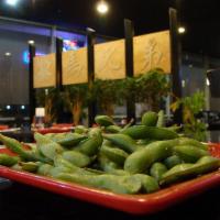 8. Edamame · Fresh young soybean pods steamed, then chilled for a uniquely flavored starter.