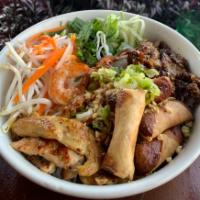 4. Special Vermicelli  · Bun dac biet. Vermicelli bowl comes with shrimps, beef, chicken, imperial rolls, lettuce, mi...