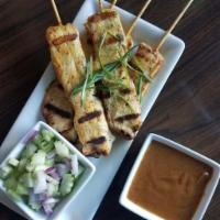 Gai Sate · Grill chicken skewers with peanut sauce.