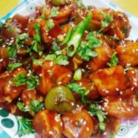 Chili Paneer · Spiced homemade cheese cubes sauteed with ginger, garlic and green chillies, accented with b...
