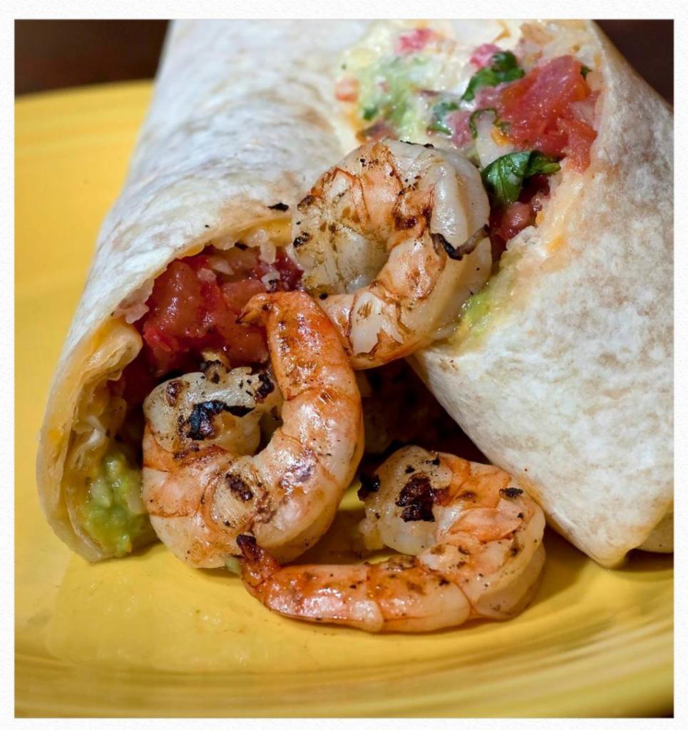 Shrimp Burrito · 6 succulent charbroiled shrimp.