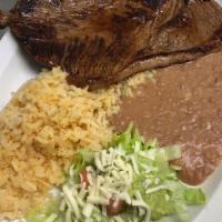 19. Sirloin Steak · Sirloin steak, seasoning and choice of corn or flour tortillas.