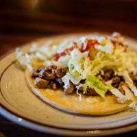 21. Taco Combo · Deep fried crunchy taco. Choice of ground beef, shredded beef or chicken. Up charge for gril...